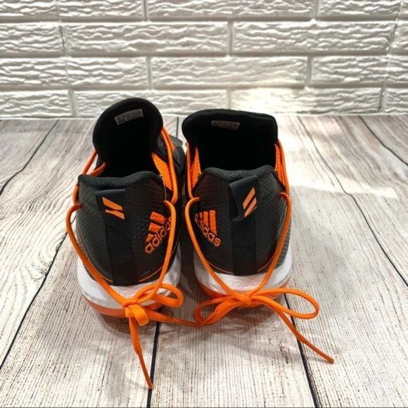 Adidas Orange Black Icon Bounce Baseball Cleats Size 16 - Picture 5 of 7
